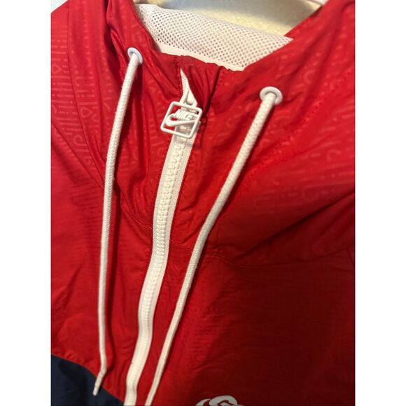 Nike Golf Dri-Fit Hooded Windbreaker Jacket Size Large Red Blue - Picture 3 of 4